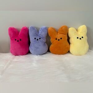 Peeps Inspired Plush Bunnies (4). Unbranded. NWOT. Perfect for personalizing!